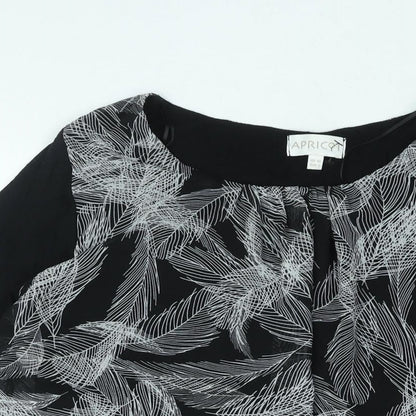 Womens UK Size 10 Apricot Black Basic Blouse