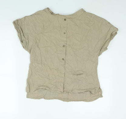 Womens UK Size S Celmia Brown Basic Blouse