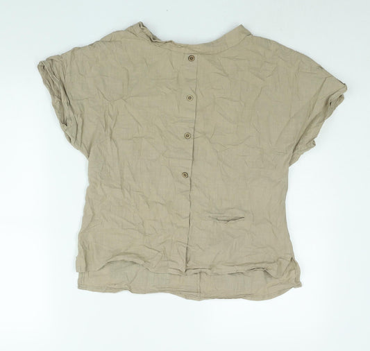Womens UK Size S Celmia Brown Basic Blouse