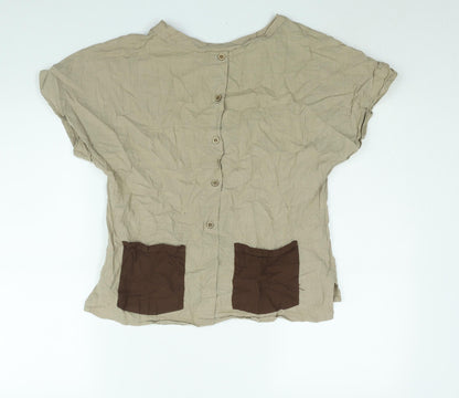 Womens UK Size S Celmia Brown Basic Blouse