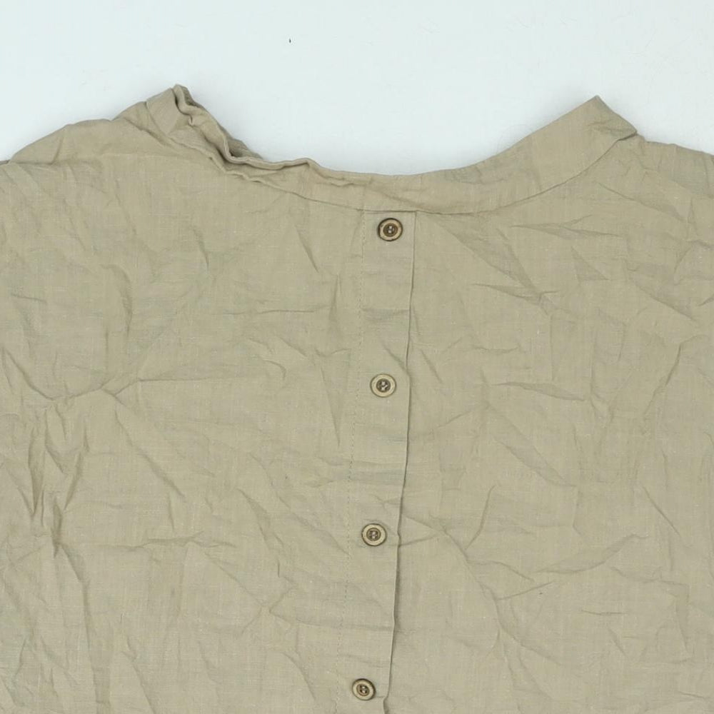 Womens UK Size S Celmia Brown Basic Blouse