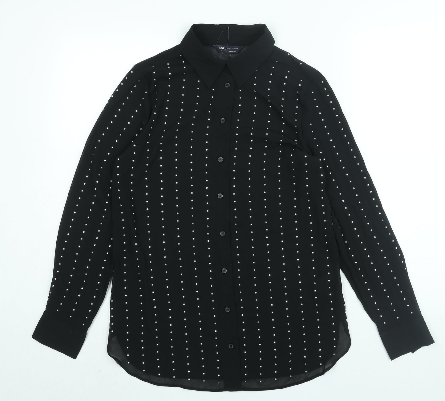 Womens UK Size 6 Marks and Spencer Black Basic Button-Up