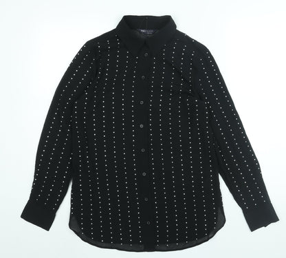 Womens UK Size 6 Marks and Spencer Black Basic Button-Up