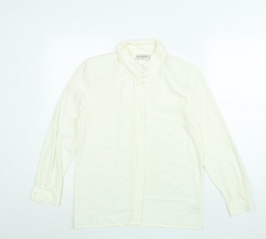 Womens UK Size 10 Richards White Basic Button-Up