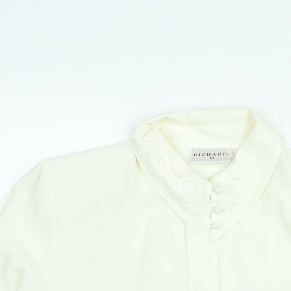 Womens UK Size 10 Richards White Basic Button-Up