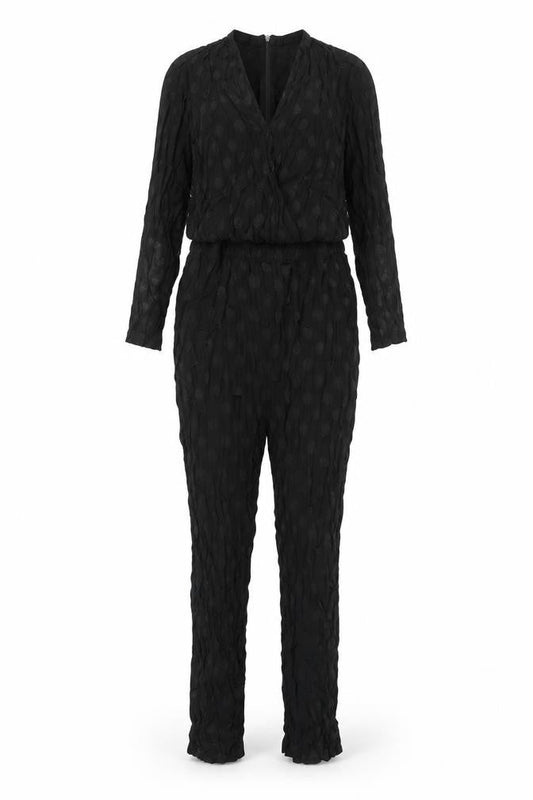 Great Plains London Womens Black Polka Dot Viscose Jumpsuit One-Piece Size 8 L26 in Zip
