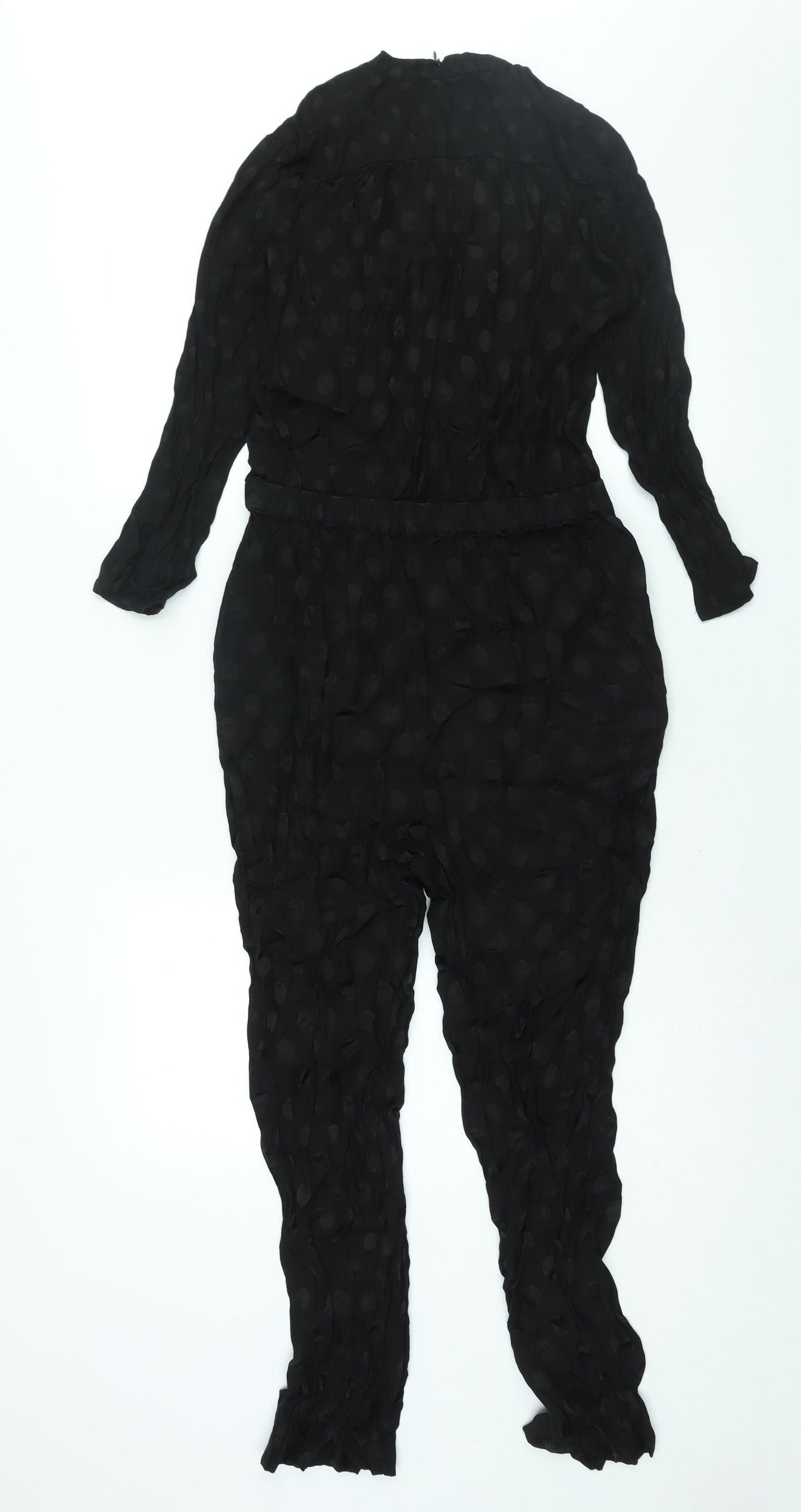 Great Plains London Womens Black Polka Dot Viscose Jumpsuit One-Piece Size 8 L26 in Zip