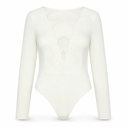 Womens UK Size 10 Edge Street One-Piece White Bodysuit