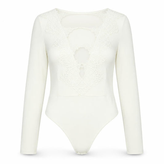 Womens UK Size 10 Edge Street One-Piece White Bodysuit
