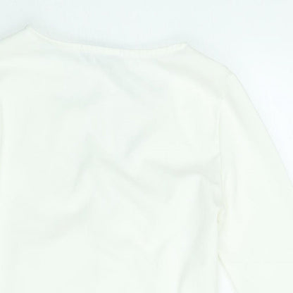 Edge Street Womens White Polyester Bodysuit One-Piece Size 10 Snap - Lace Cut Out