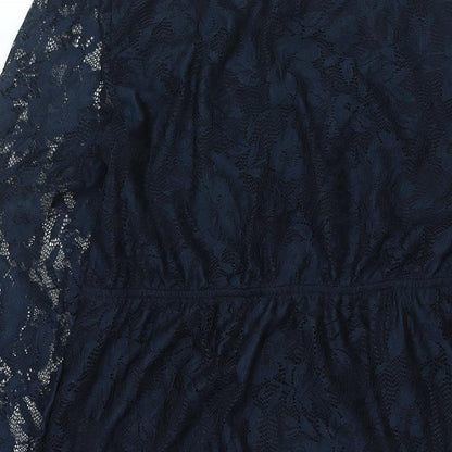 Body Flirt Womens Blue Polyester Shift Size M Scoop Neck Pullover