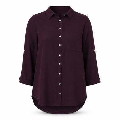 Dorothy Perkins Womens Purple Polyester Basic Button-Up Size 10 Collared