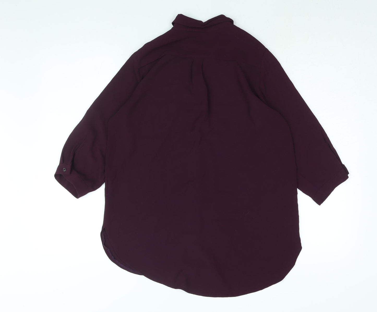 Dorothy Perkins Womens Purple Polyester Basic Button-Up Size 10 Collared