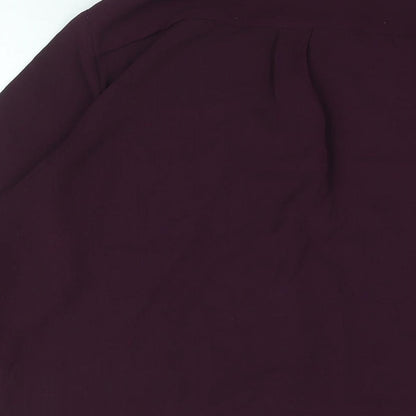 Dorothy Perkins Womens Purple Polyester Basic Button-Up Size 10 Collared