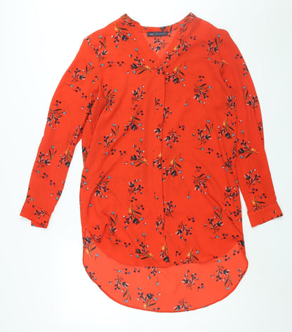 Womens UK Size 12 Marks and Spencer Red Basic Button-Up