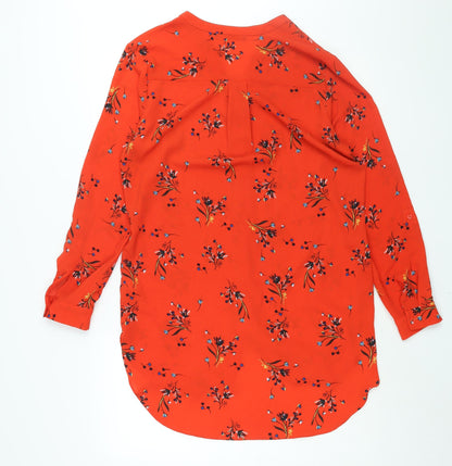 Womens UK Size 12 Marks and Spencer Red Basic Button-Up
