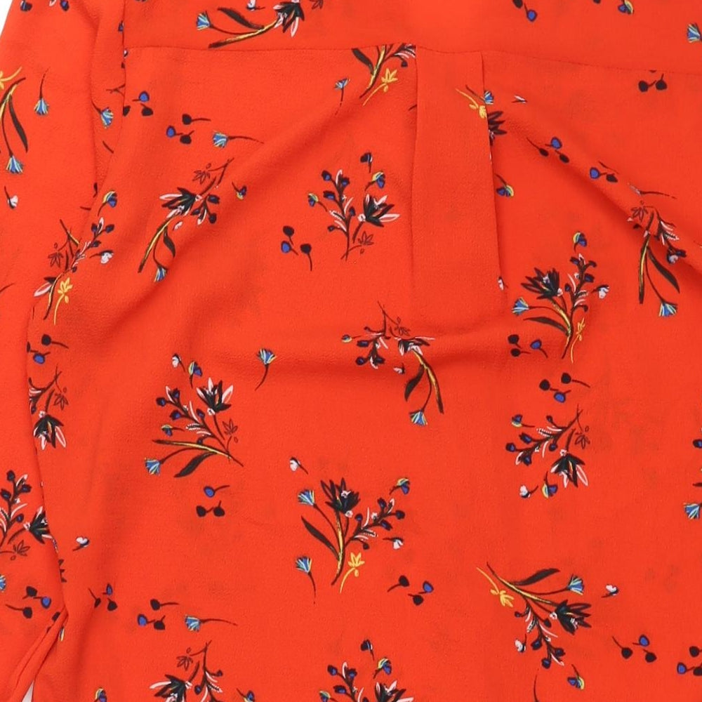 Womens UK Size 12 Marks and Spencer Red Basic Button-Up