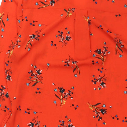 Womens UK Size 12 Marks and Spencer Red Basic Button-Up