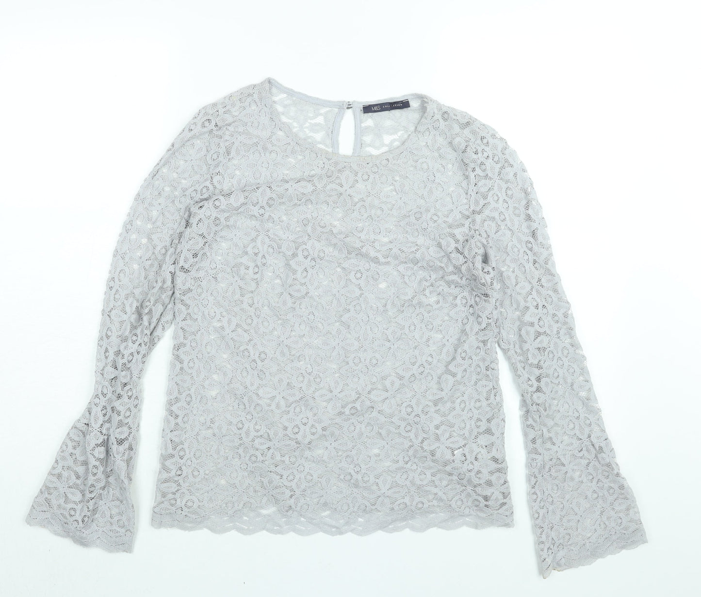 Womens UK Size 10 Marks and Spencer Grey Basic Blouse