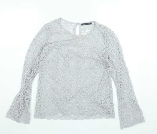 Womens UK Size 10 Marks and Spencer Grey Basic Blouse
