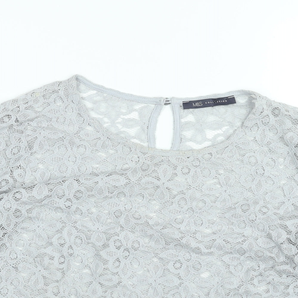 Womens UK Size 10 Marks and Spencer Grey Basic Blouse