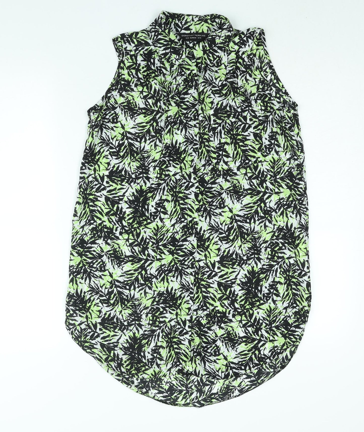 Womens UK Size 10 Dorothy Perkins Green Basic Button-Up