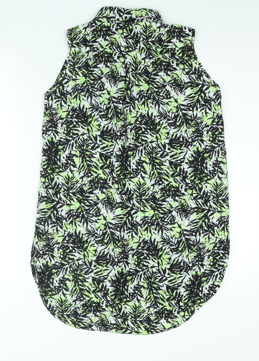 Womens UK Size 10 Dorothy Perkins Green Basic Button-Up