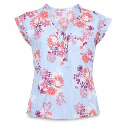 Womens UK Size 10 M&Co Blue Basic Blouse