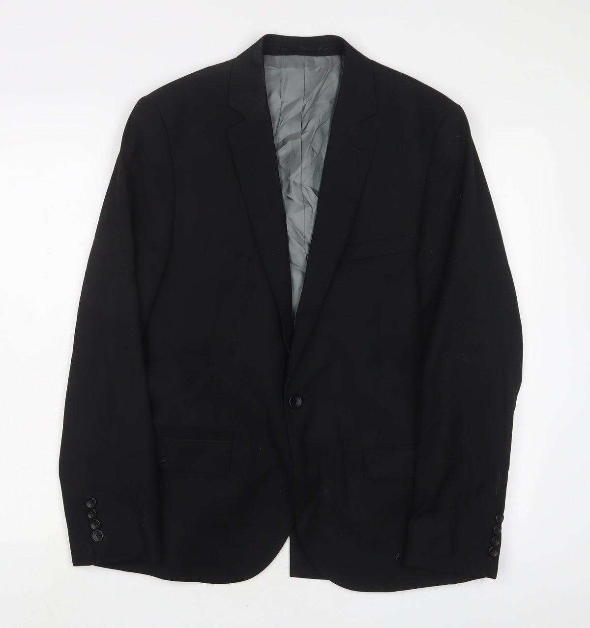 Mens UK Size 40 Topman Regular Black Suit Jacket