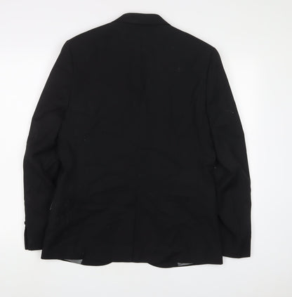 Mens UK Size 40 Topman Regular Black Suit Jacket