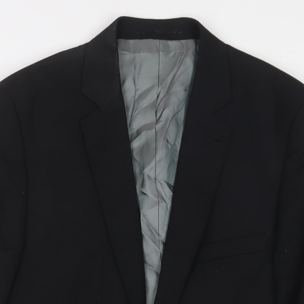 Mens UK Size 40 Topman Regular Black Suit Jacket