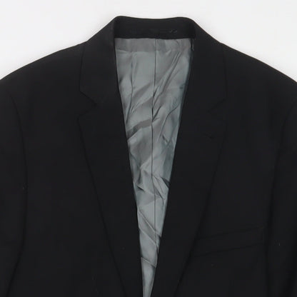 Mens UK Size 40 Topman Regular Black Suit Jacket