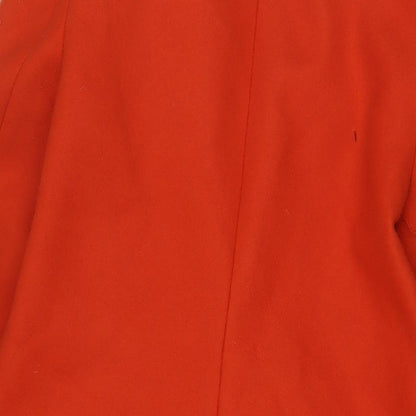 DEPT Womens Orange Overcoat Coat Size 10 Button