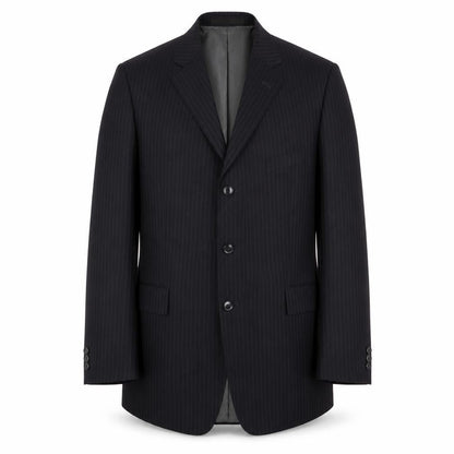 Marks & Spencer Mens Black Striped Polyester Jacket Suit Jacket Size 44 Regular