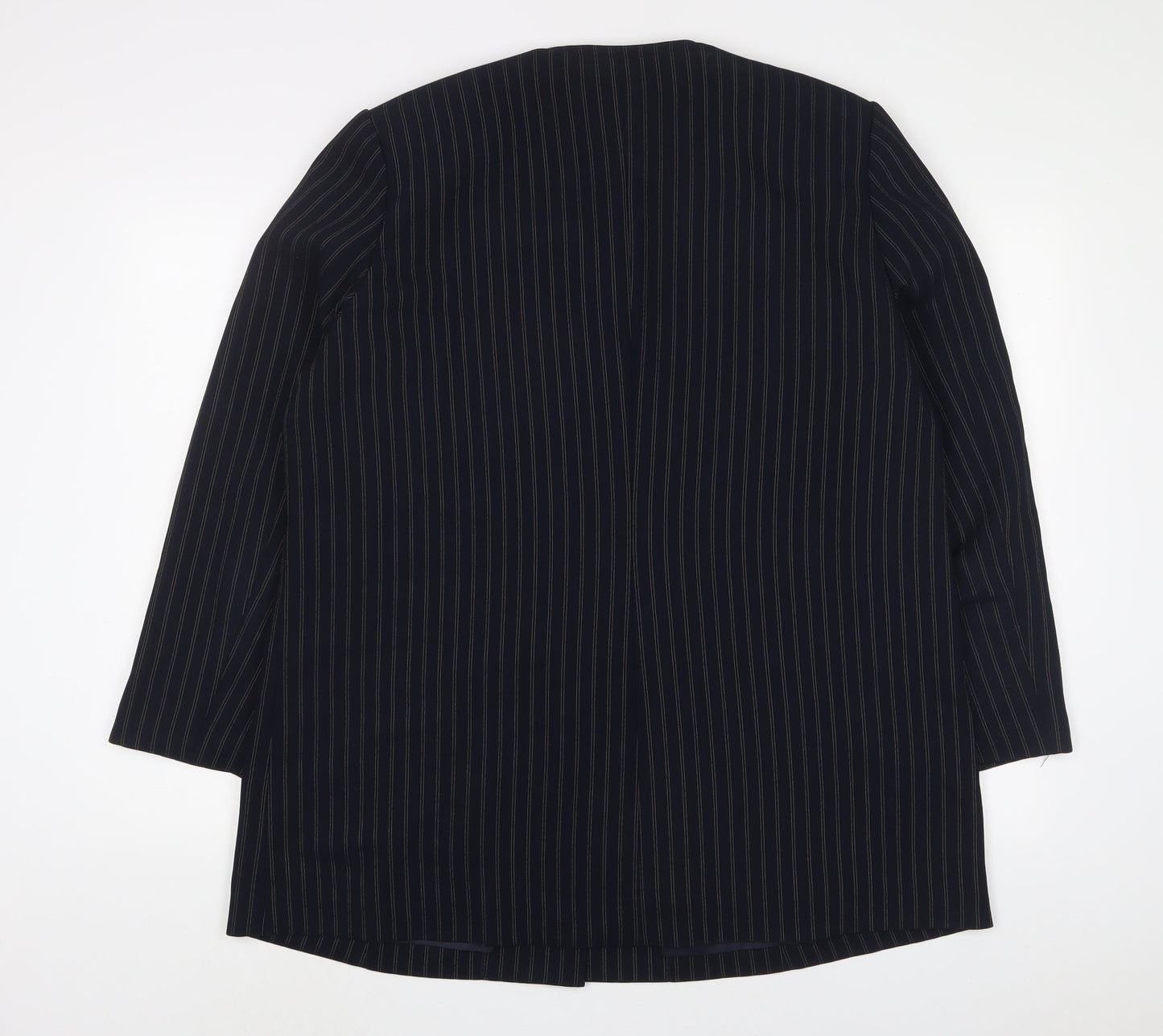 ELVI Womens Blue Striped Jacket Blazer Size 20 Button