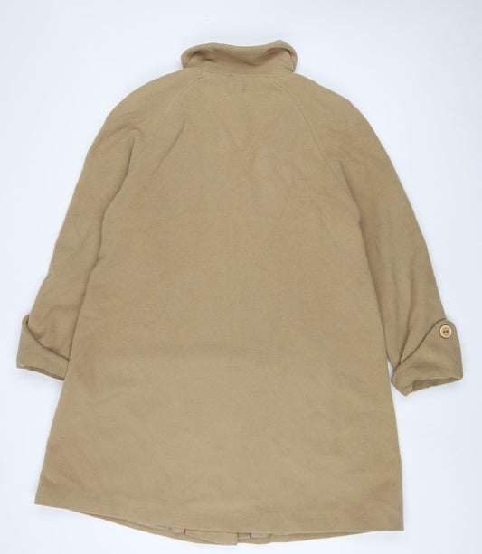 John Lewis Womens Beige Overcoat Coat Size 10 Button