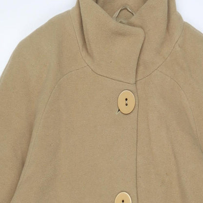 John Lewis Womens Beige Overcoat Coat Size 10 Button