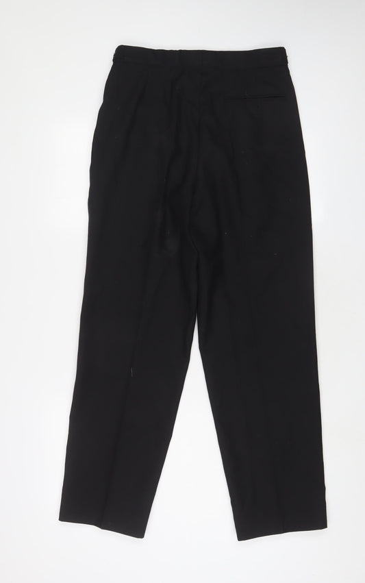 Horne Brothers Mens Black Polyester Trousers Size 30 in L30 in Regular Zip
