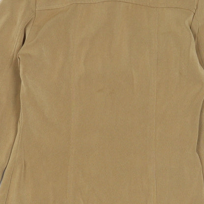 NinetoFive Womens Brown Polyester A-Line Size 8 Collared Zip