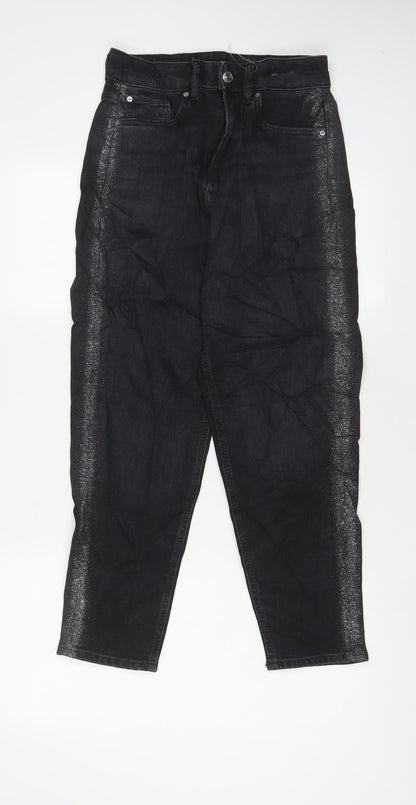 Womens UK Size 8 Marks and Spencer Regular Fit Mom Black Jeans