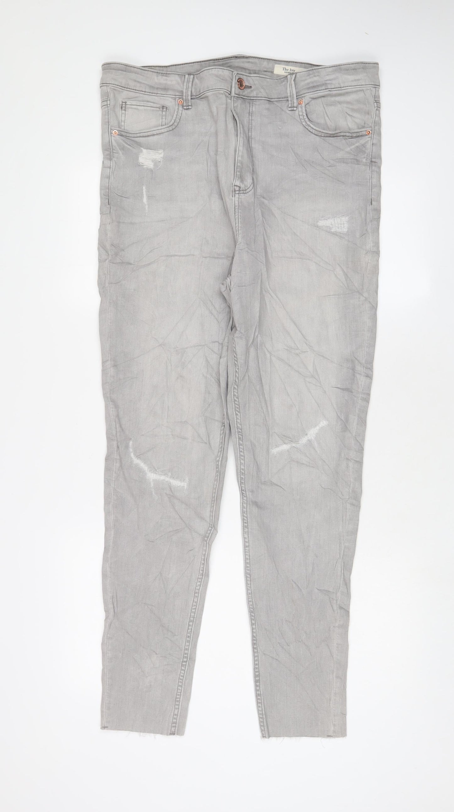 Womens UK Size 18 Marks and Spencer Regular Fit Skinny Grey Jeans