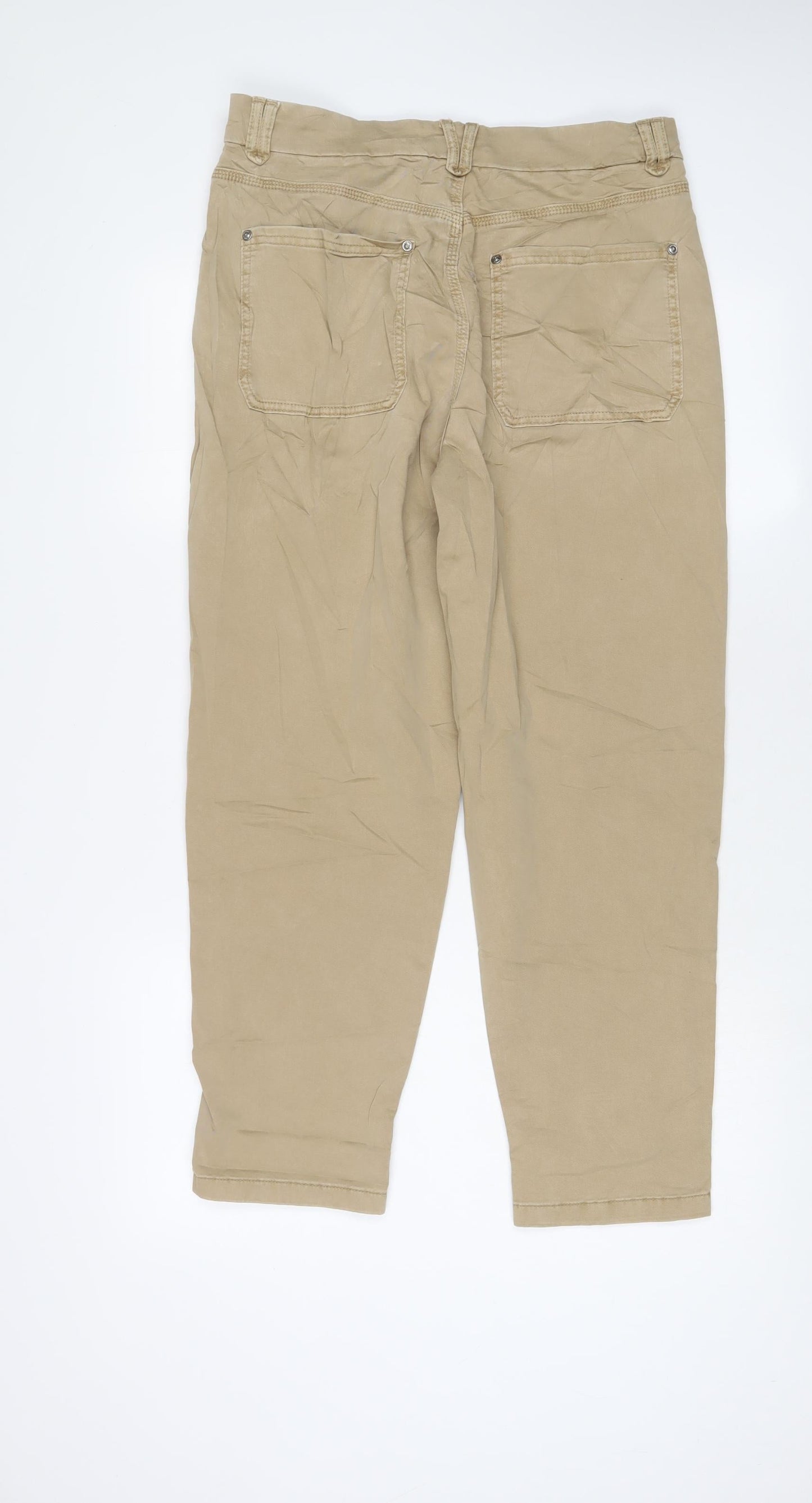 Womens UK Size 12 Marks and Spencer Regular Fit  Beige Trousers