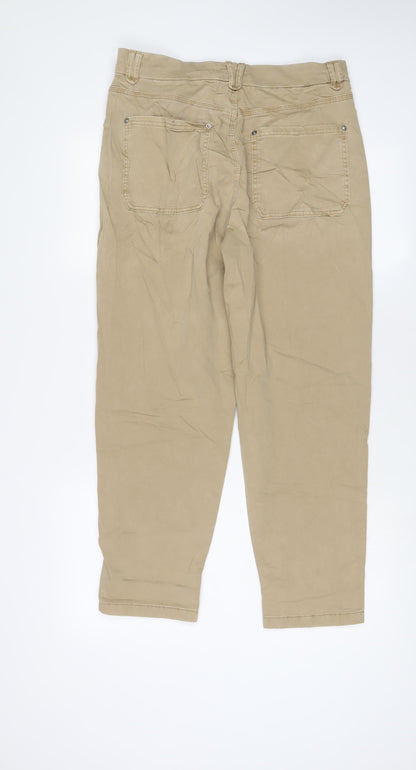 Womens UK Size 12 Marks and Spencer Regular Fit  Beige Trousers