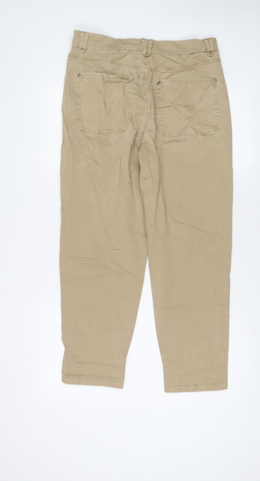 Womens UK Size 12 Marks and Spencer Regular Fit  Beige Trousers