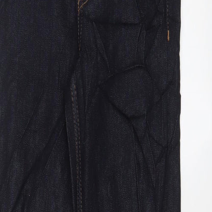 Autograph Womens Blue Cotton Straight Jeans Size 6 L28 in Regular Zip