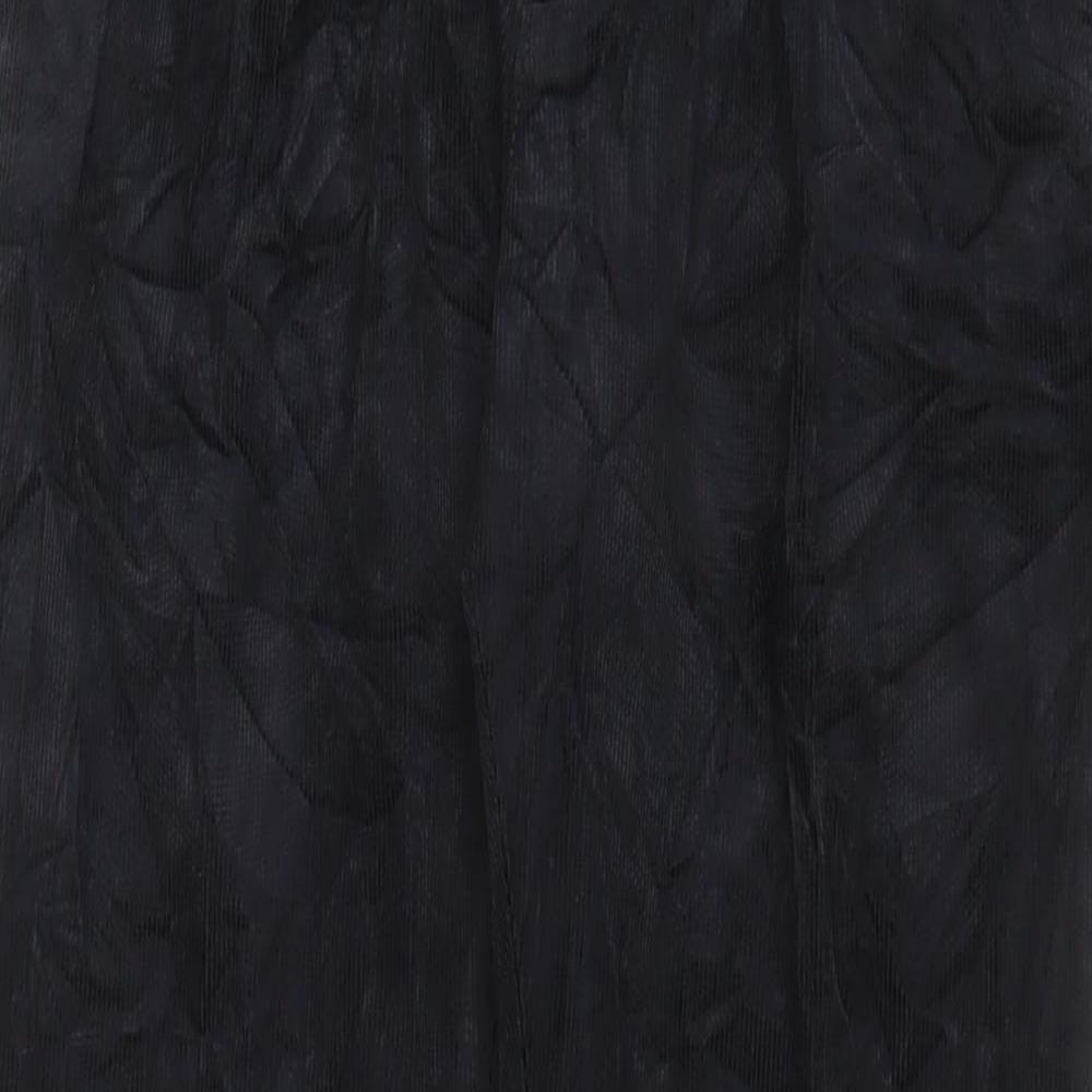 Marks and Spencer Mens Black Cotton Trousers Size 30 in L33 in Regular Hook & Eye - Long Leg