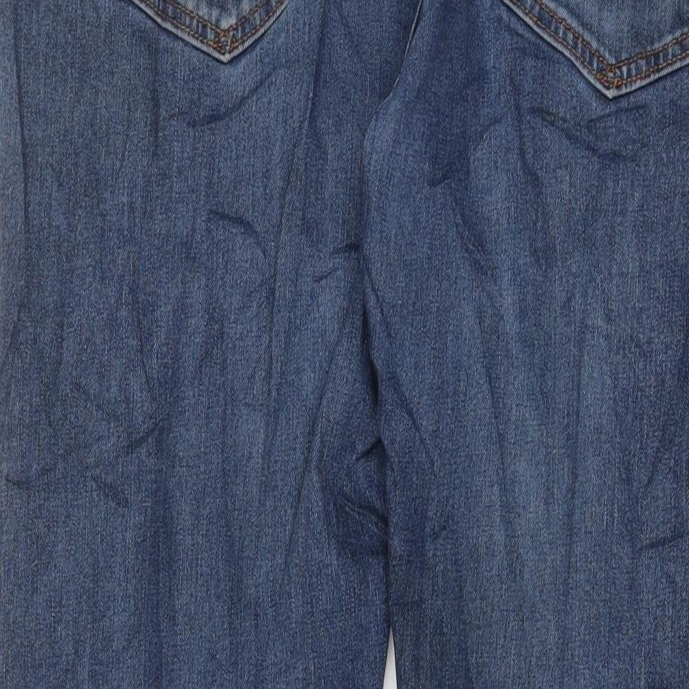 Marks and Spencer Mens Blue Cotton Straight Jeans Size 34 in L29 in Regular Zip - Short Leg