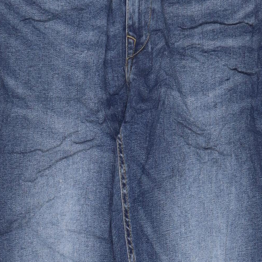 Blend Mens Blue Cotton Straight Jeans Size 32 in L30 in Relaxed Zip