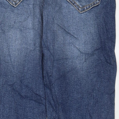 Blend Mens Blue Cotton Straight Jeans Size 32 in L30 in Relaxed Zip