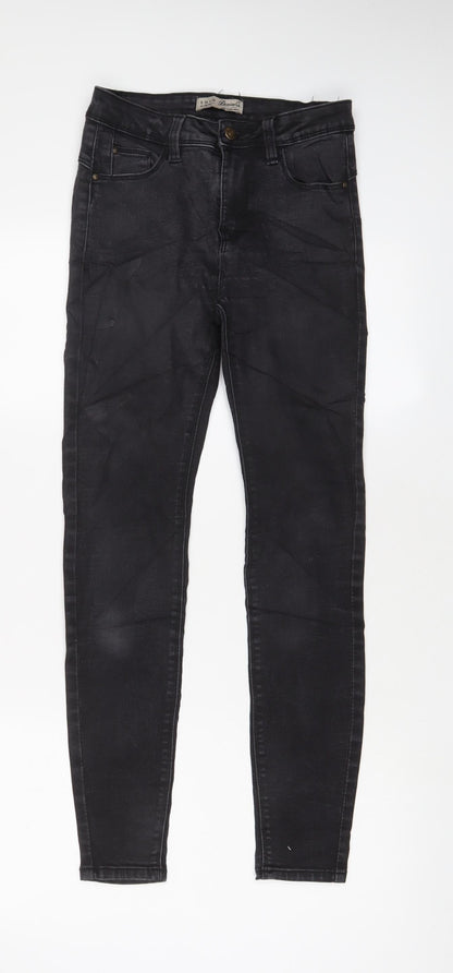 Denim & Co. Womens Black Cotton Skinny Jeans Size 8 L28 in Regular Zip